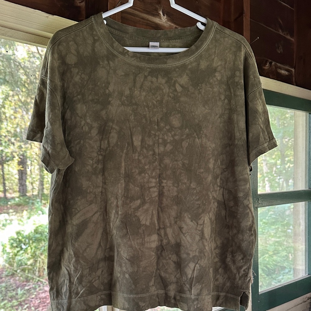 Olive Green Cotton Tie-Dye Shirt Medium